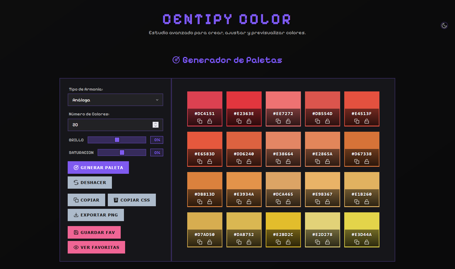 Desarrollo de PWA para Paletas de Colores por Centipy, herramienta de diseño web